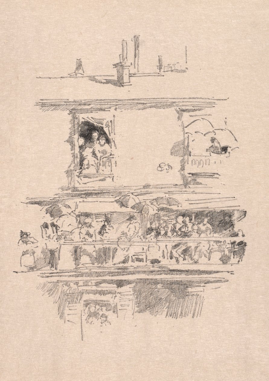 Het lange balkon door James Abbott McNeill Whistler