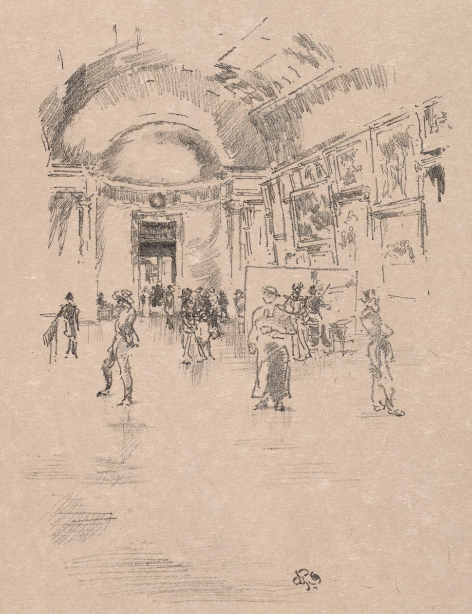 De Lange Galerij, Louvre, 1894 door James Abbott McNeill Whistler