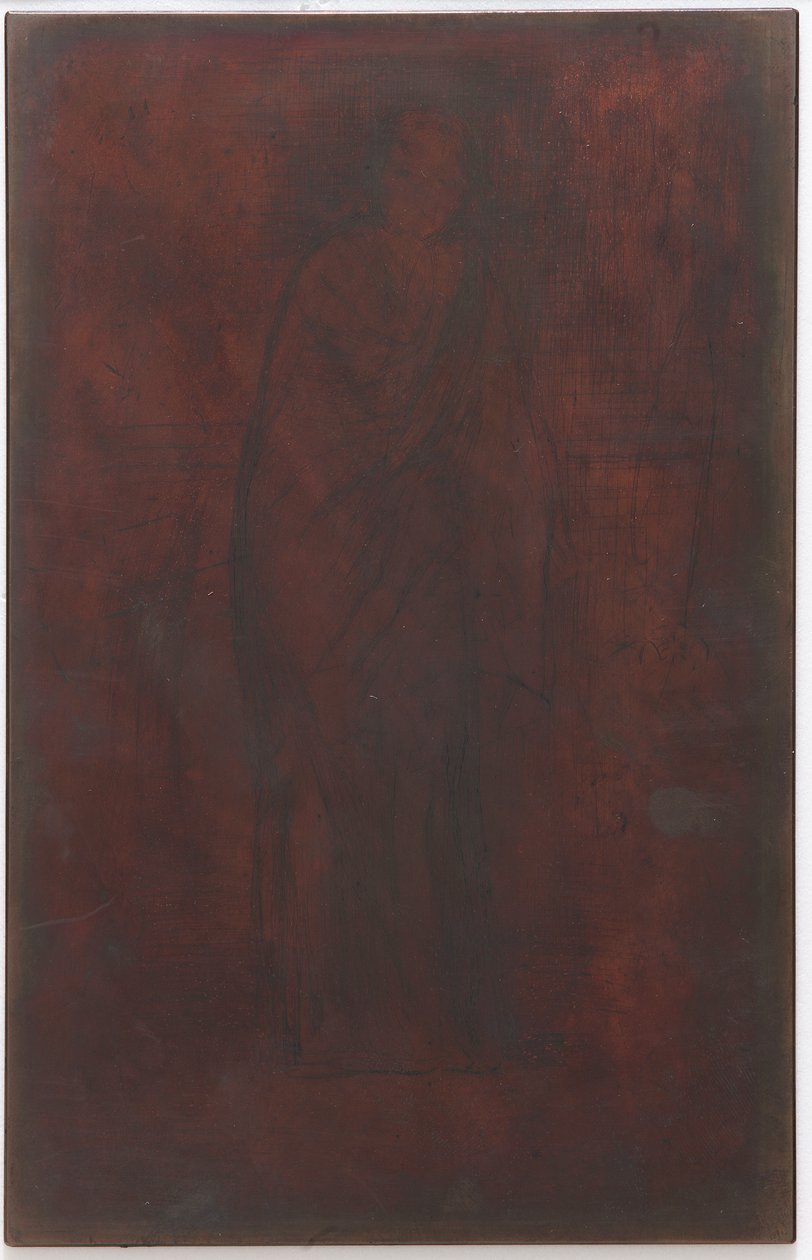 Het model rust: Drukplaat, 1870 door James Abbott McNeill Whistler