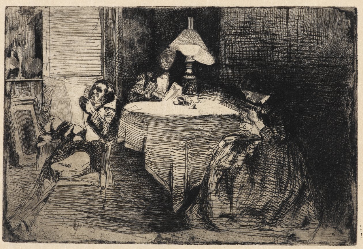 De Muziekkamer, 1858 door James Abbott McNeill Whistler