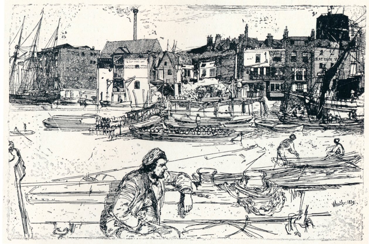 De Pool van Londen, 1859, 1904 door James Abbott McNeill Whistler
