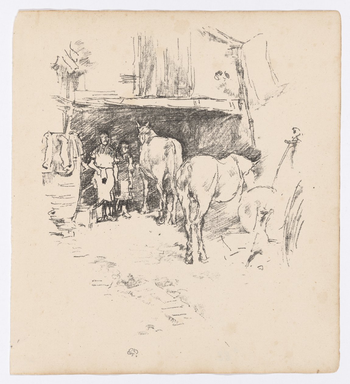 Het erf van de smid door James Abbott McNeill Whistler