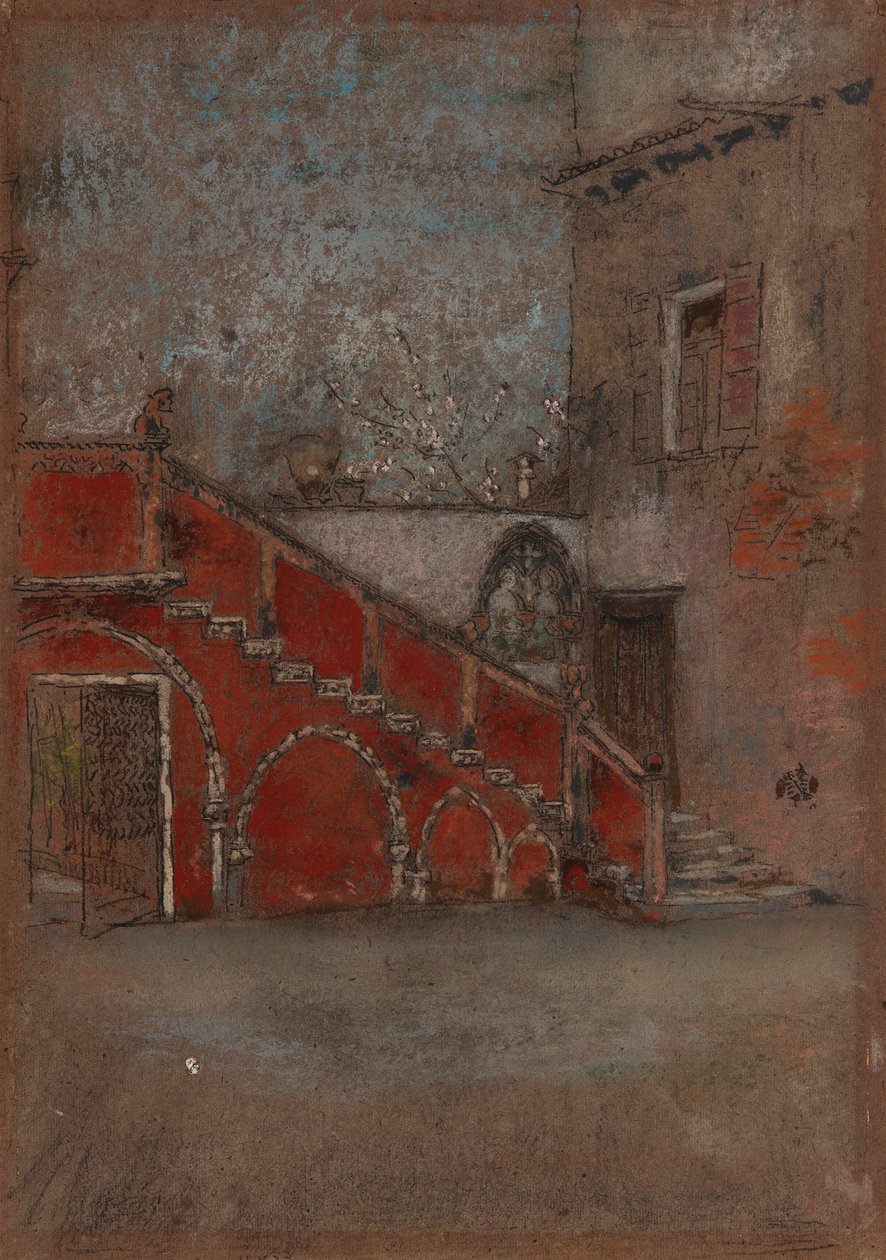 De Trap: Notitie in Rood door James Abbott McNeill Whistler