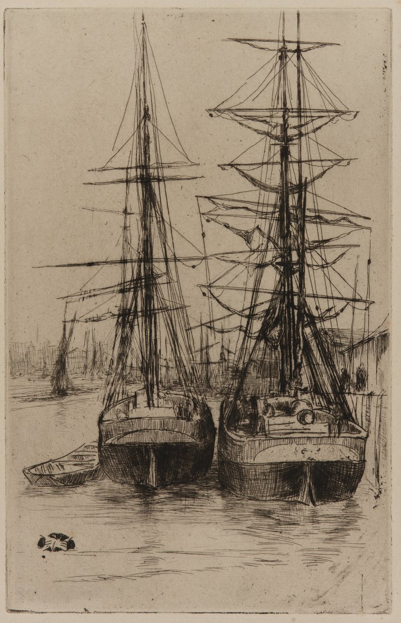 De Twee Schepen, 1875 door James Abbott McNeill Whistler