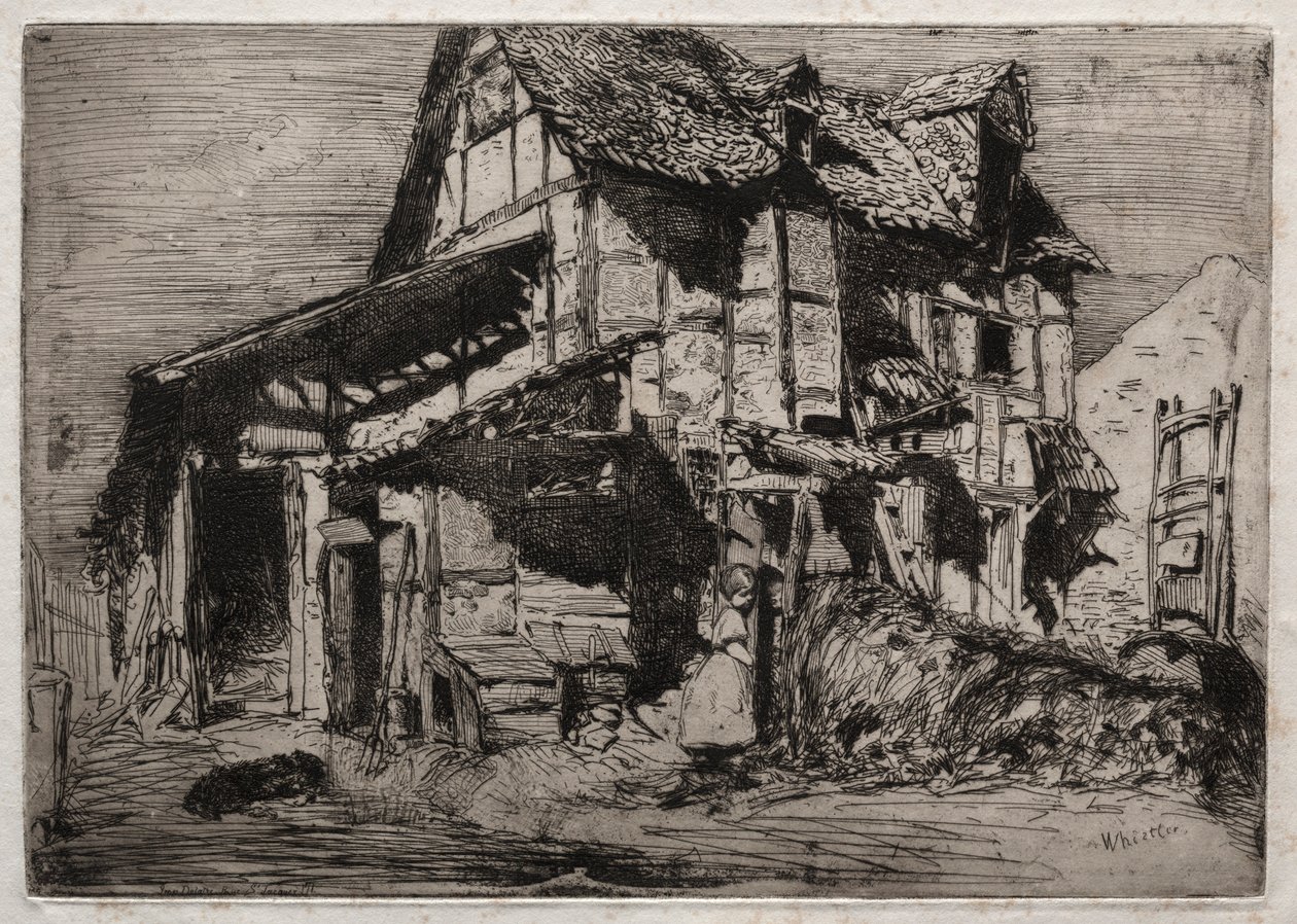 Twaalf etsen uit de natuur: Het onveilige pand, 1858 door James Abbott McNeill Whistler