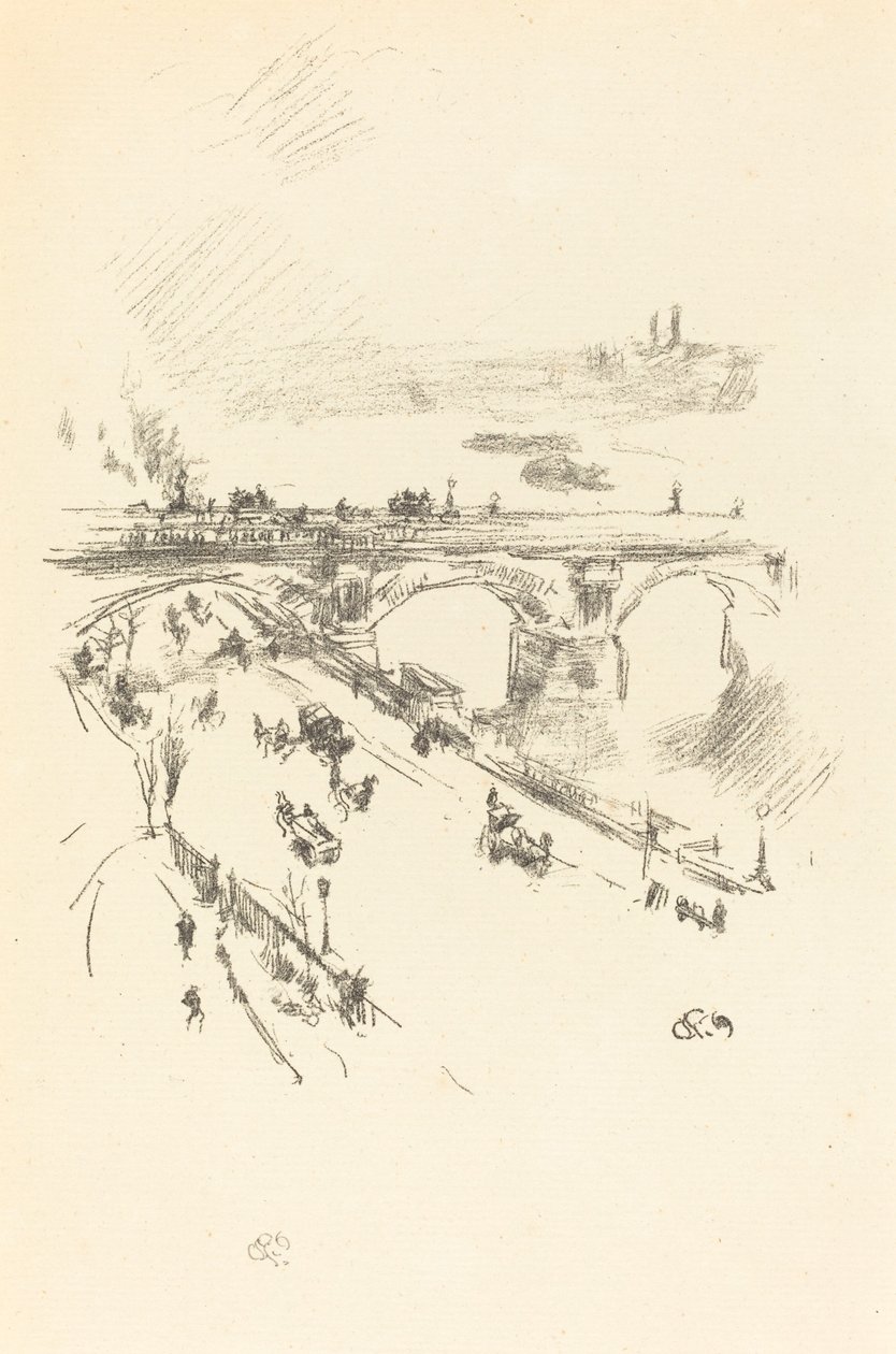 Waterloo Brug, 1896 door James Abbott McNeill Whistler