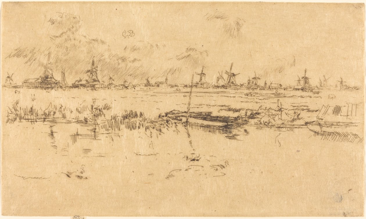 Zaandam, 1889 door James Abbott McNeill Whistler