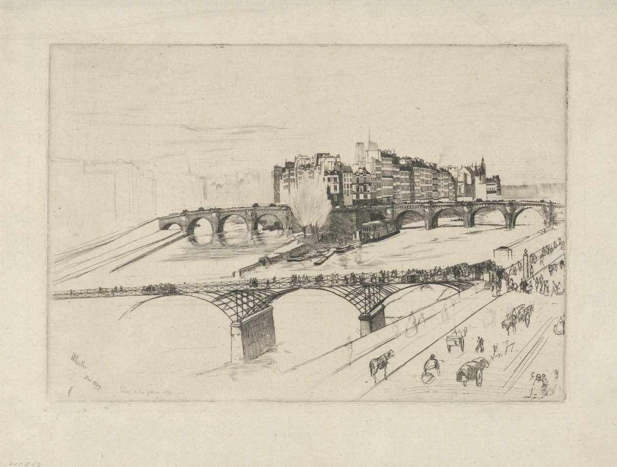 Île de la Cité door James Abbott McNeill Whistler
