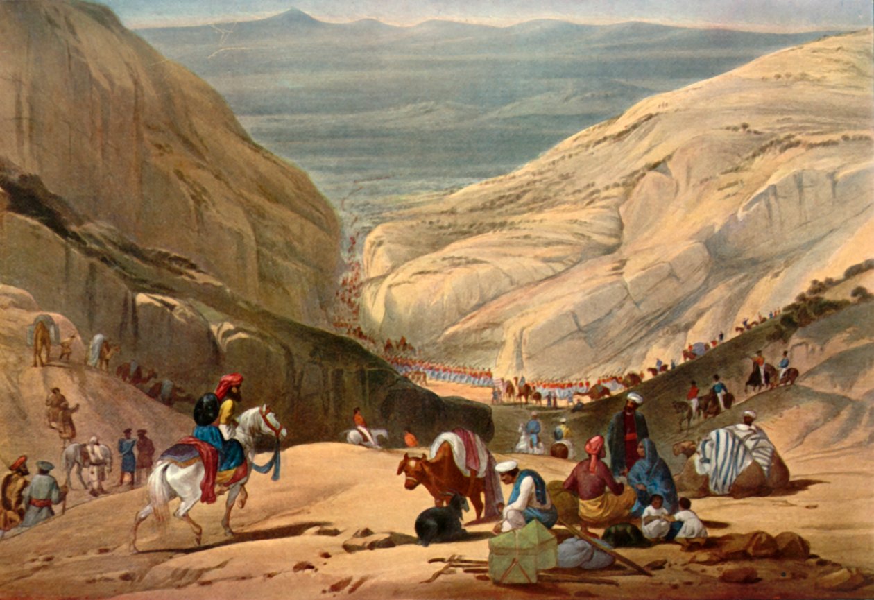 Leger komt uit de Shutargardan-pas in de Logar-vallei, ca. 1840, 1901 door James Atkinson