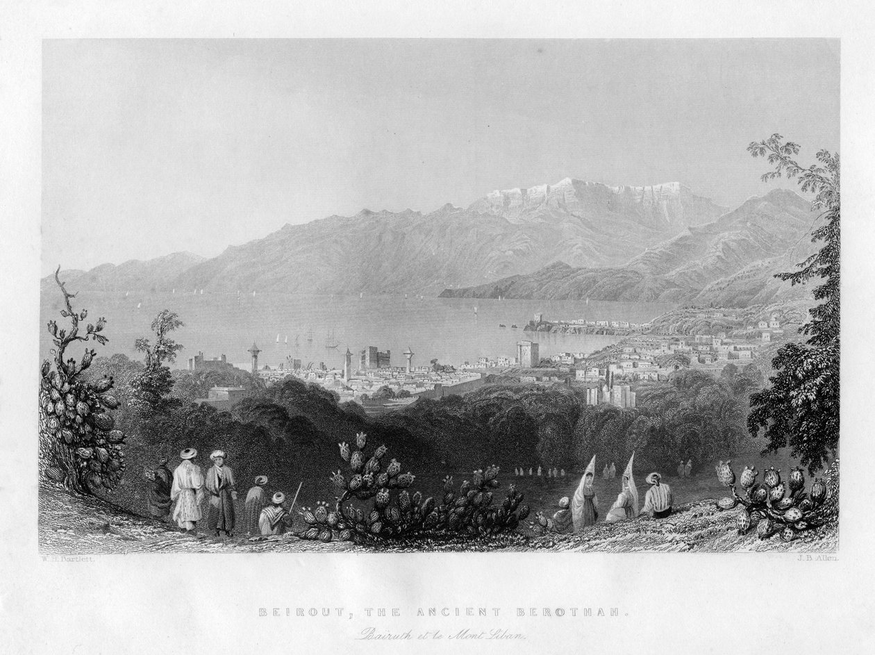 Beiroet, het oude Berothah, Syrië, 1841 door James B. Allen