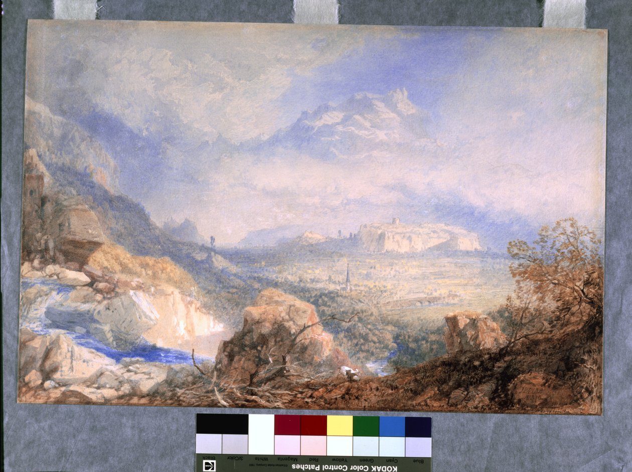 Vallei van de Rhône met de Stad en Citadel van Sion, in Zwitserland door James Baker Pyne
