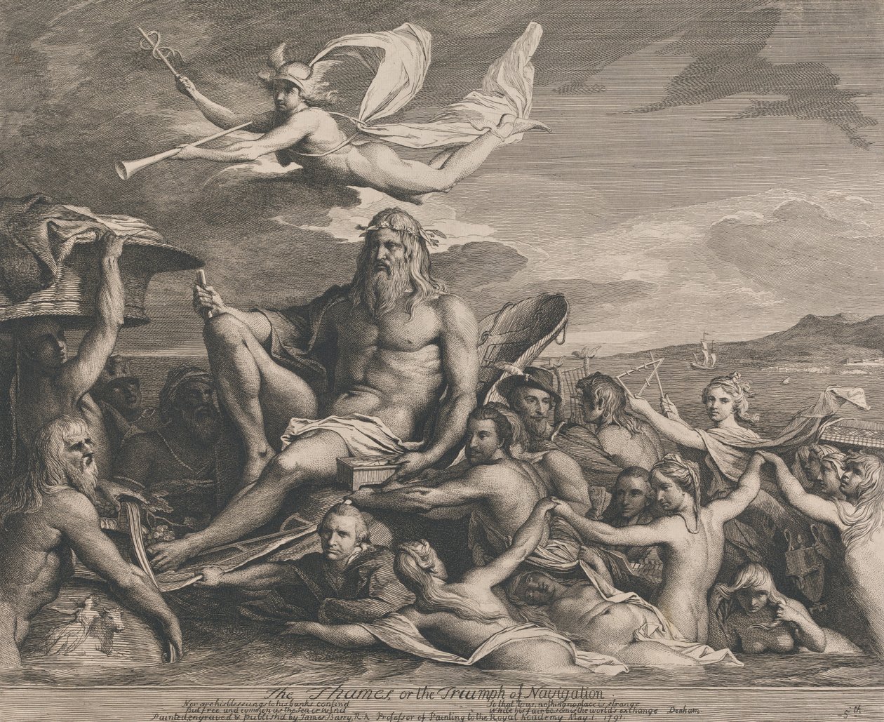 De Theems of de Triomf van de Navigatie (Ontwerpen voor de Grote Kamer van de Vereniging voor de Aanmoediging van de Kunsten) door James Barry
