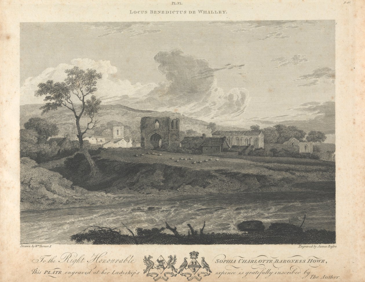 Ver Uitzicht op Whalley Abbey door James Basire