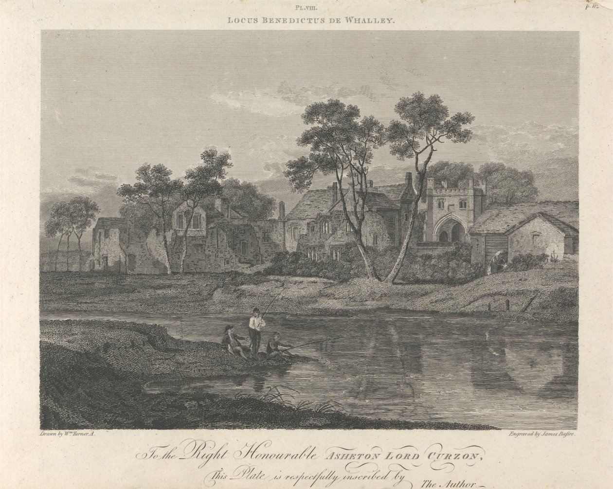 Whalley Abbey (dichterbij zicht) door James Basire