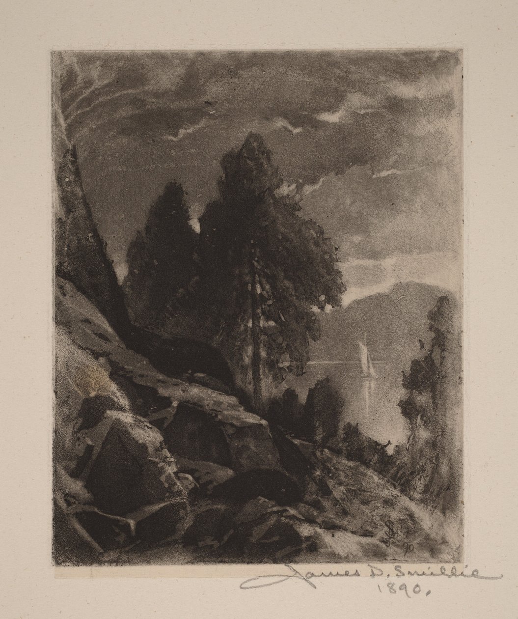 Zonder titel (Experiment - natte aquatint) door James David Smillie