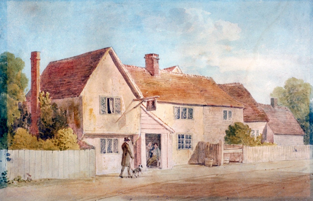 Huisjes in Chadwell, Essex, 19e eeuw door James Duffield Harding