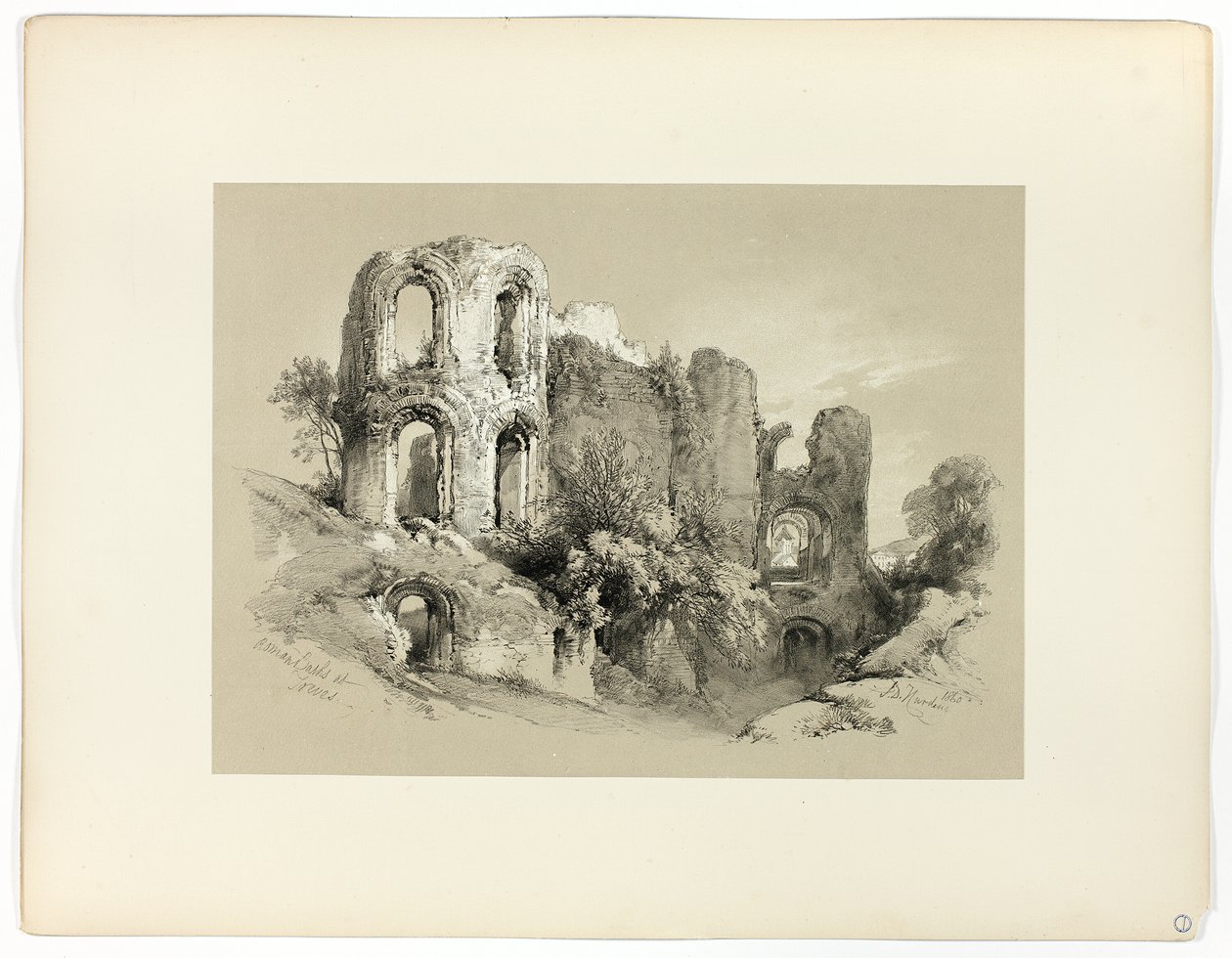 Romeinse baden in Trier, uit Picturesque Selections door James Duffield Harding