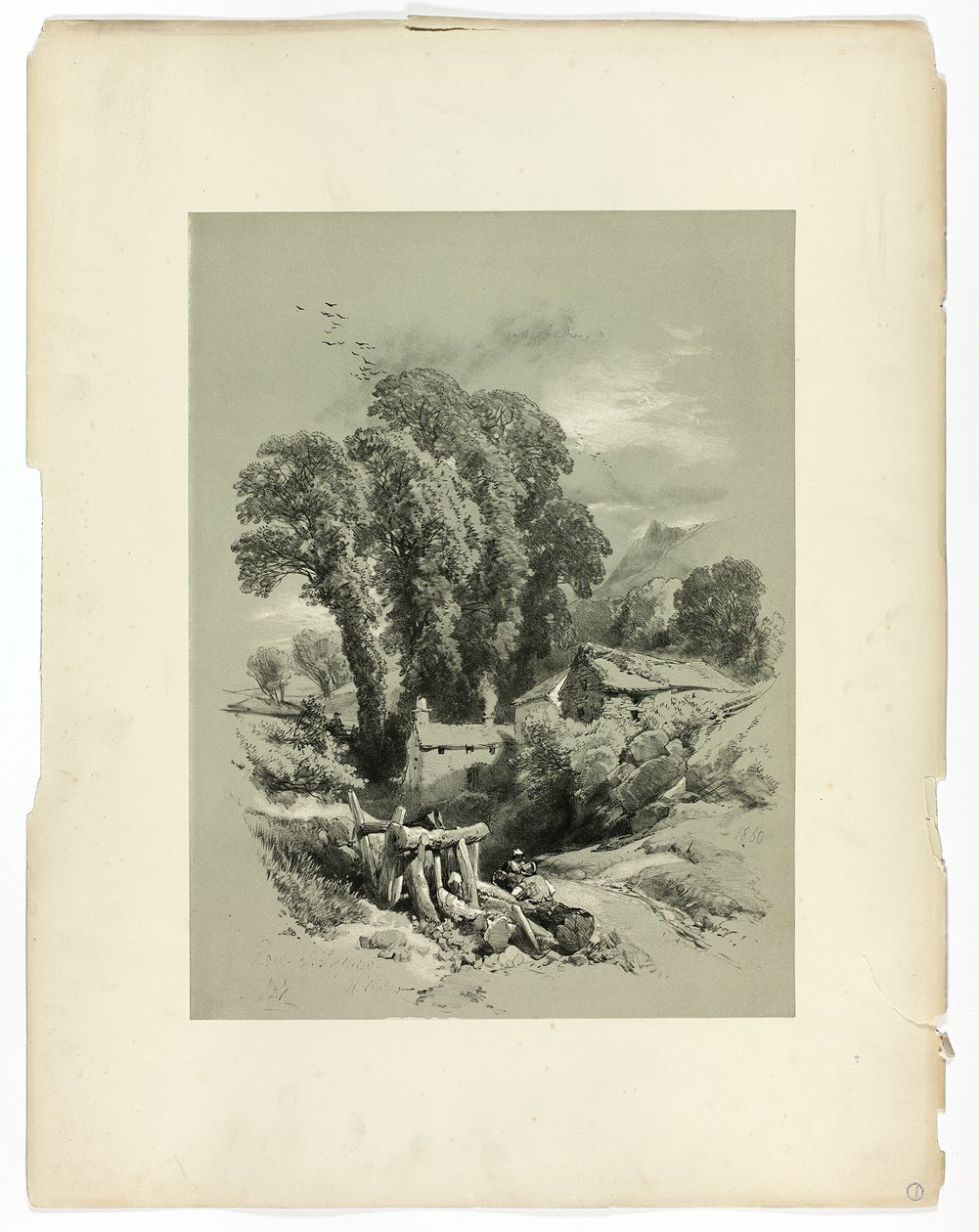 Rij W. Trefriw, Wales, uit Pittoreske Selecties door James Duffield Harding