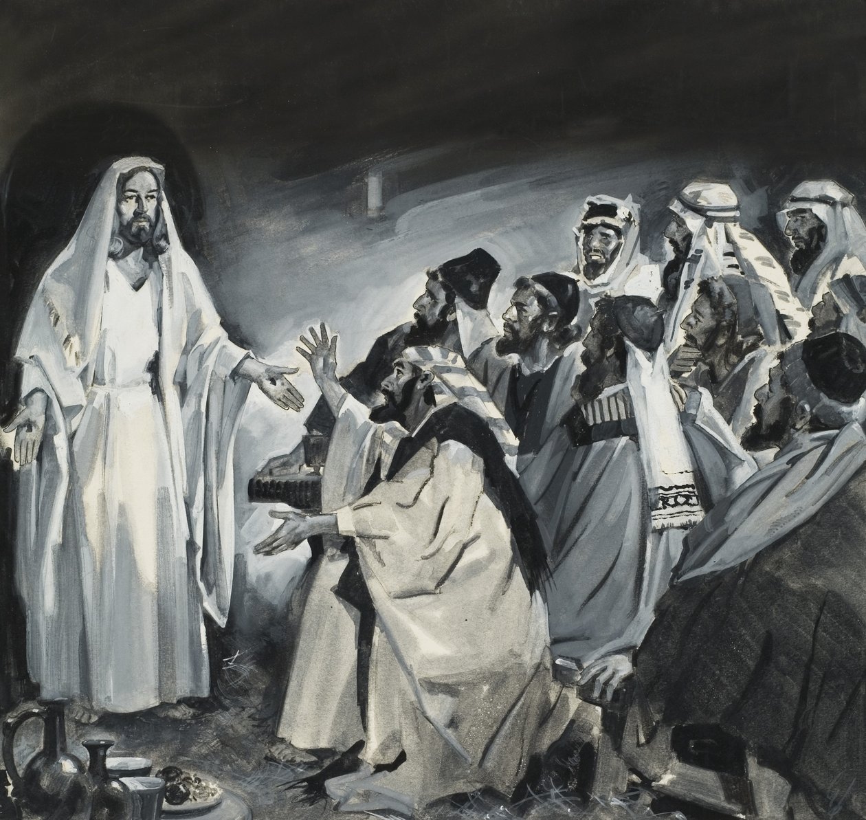 Twijfelende Thomas, die Christus ziet na de opstanding door James Edwin McConnell