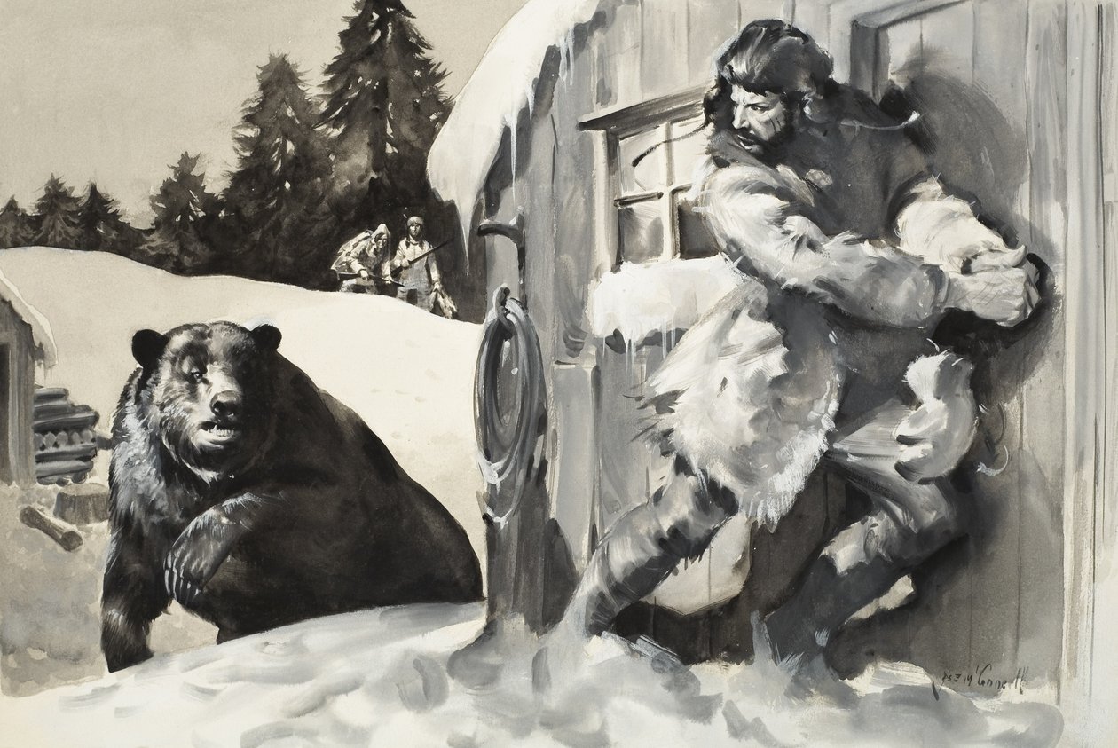 Grizzly Beer (gouache op papier) door James Edwin McConnell
