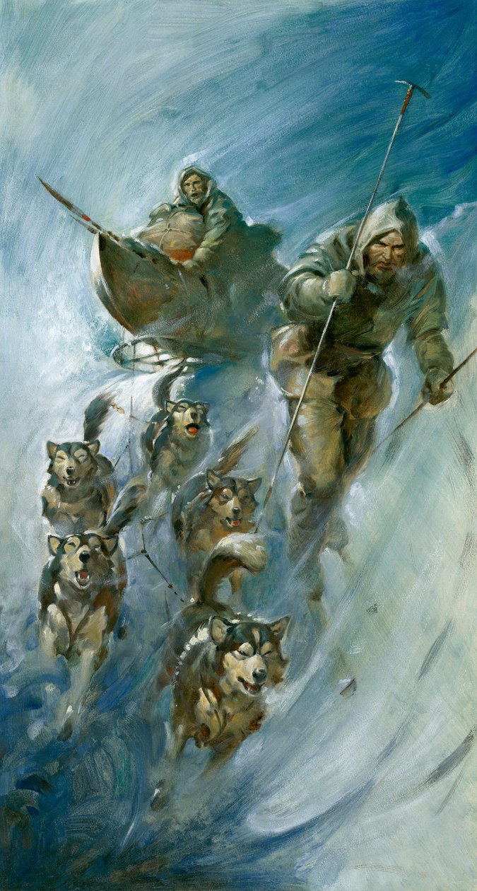 Nansen, Veroveraar van het Noordpoolijs (gouache op papier) door James Edwin McConnell