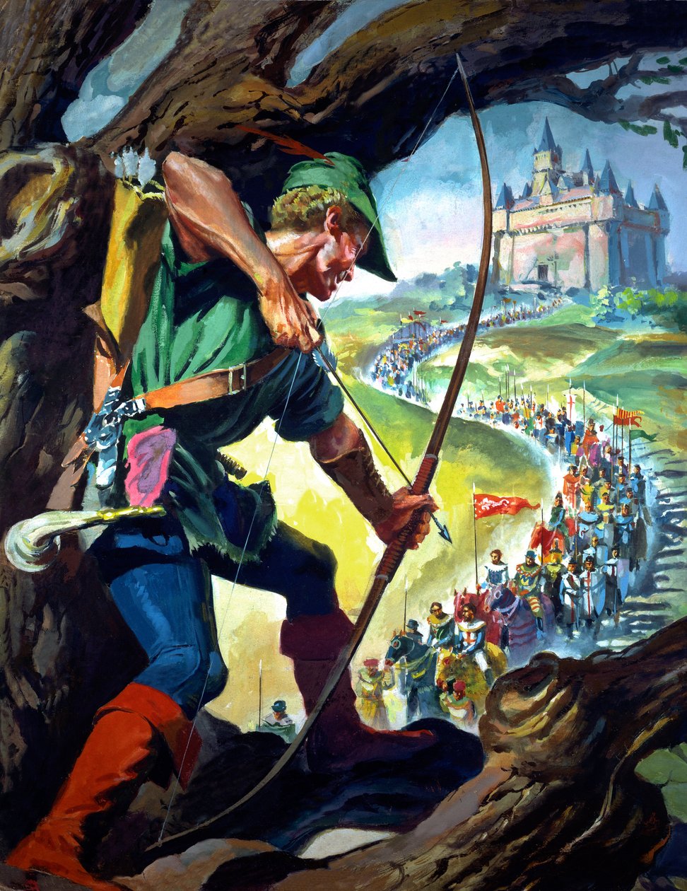 Robin Hood (gouache op papier) door James Edwin McConnell