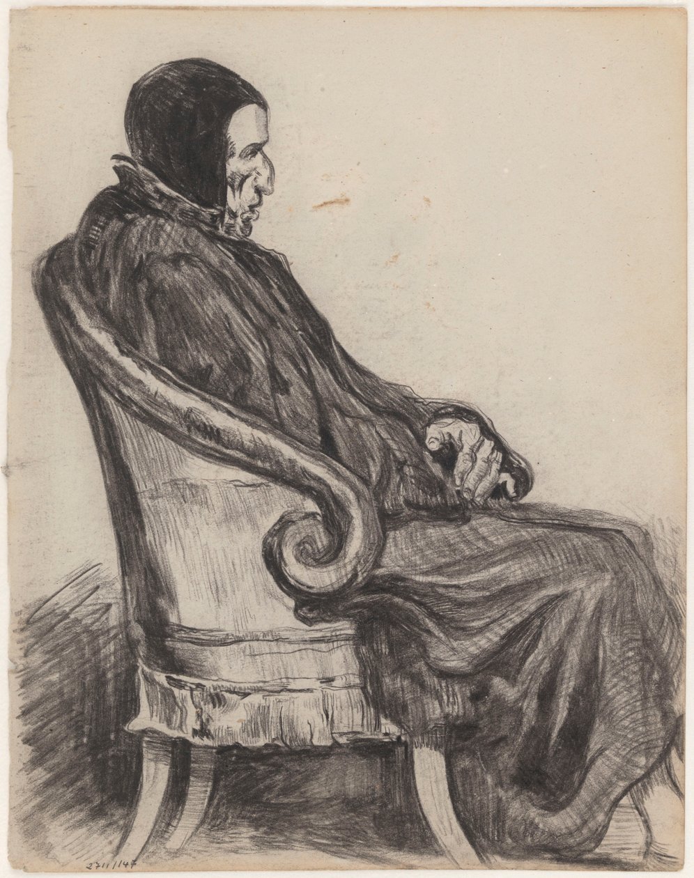 Naar Honoré Daumier: de Franse politicus François Barbé Marbois door James Ensor