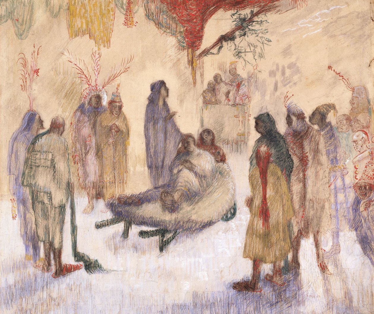 Christus en de kreupele door James Ensor