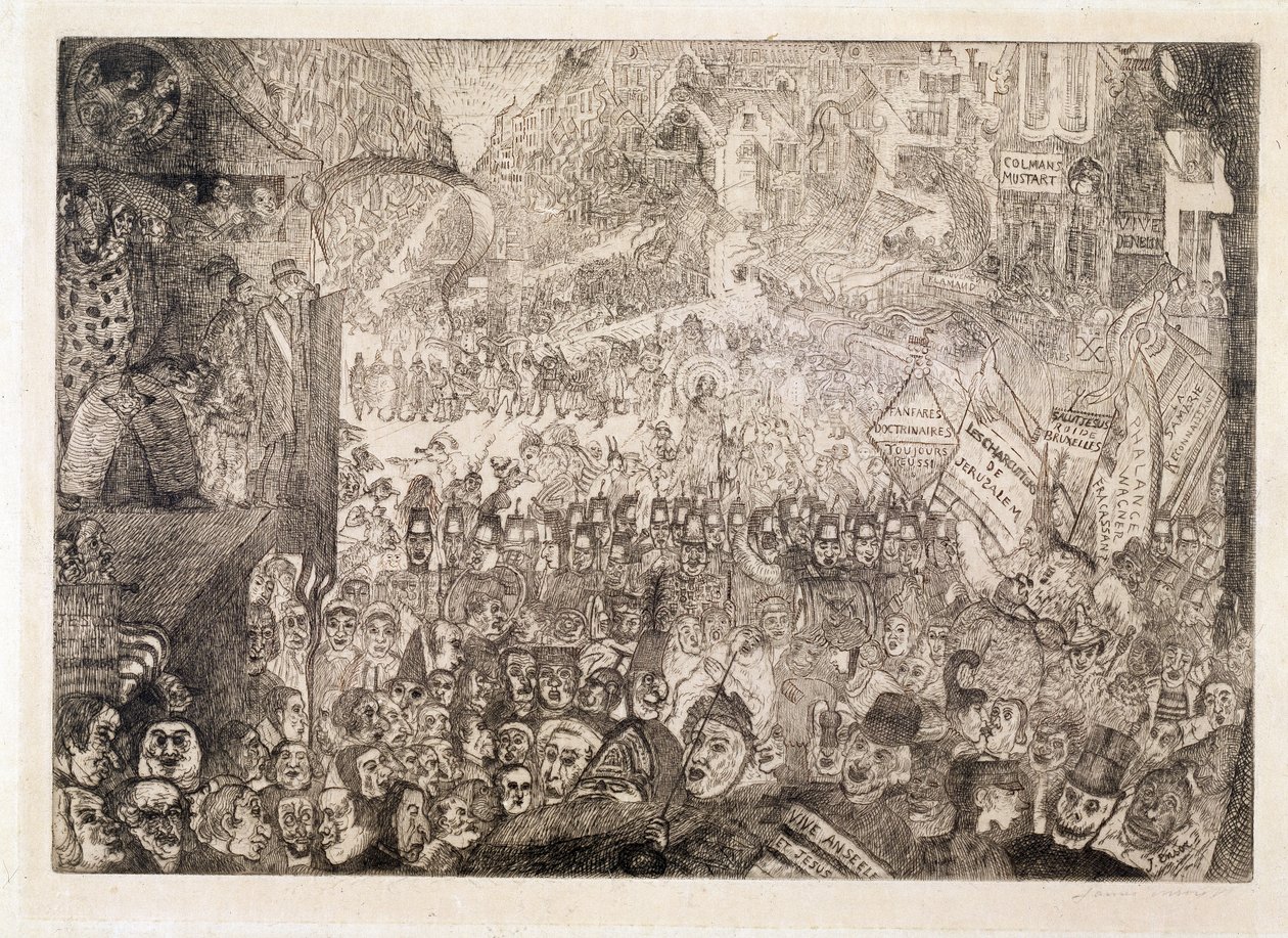 De intocht van Christus in Brussel door James Ensor