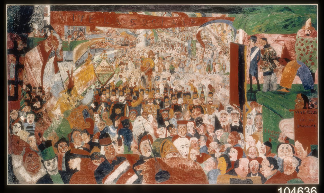 De intocht van Christus in Brussel in 1889 door James Ensor