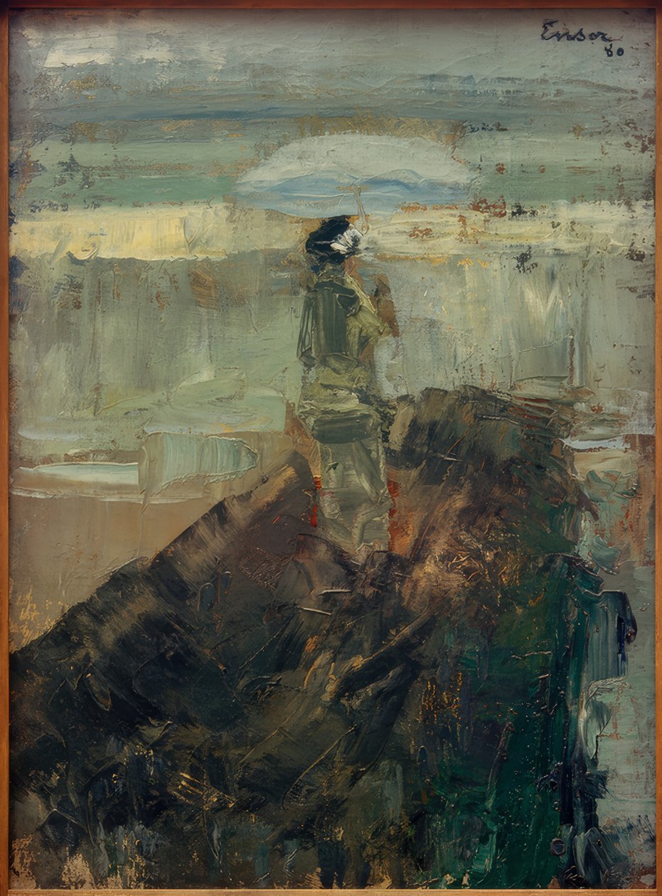 De dame op de golfbreker door James Sidney Ensor