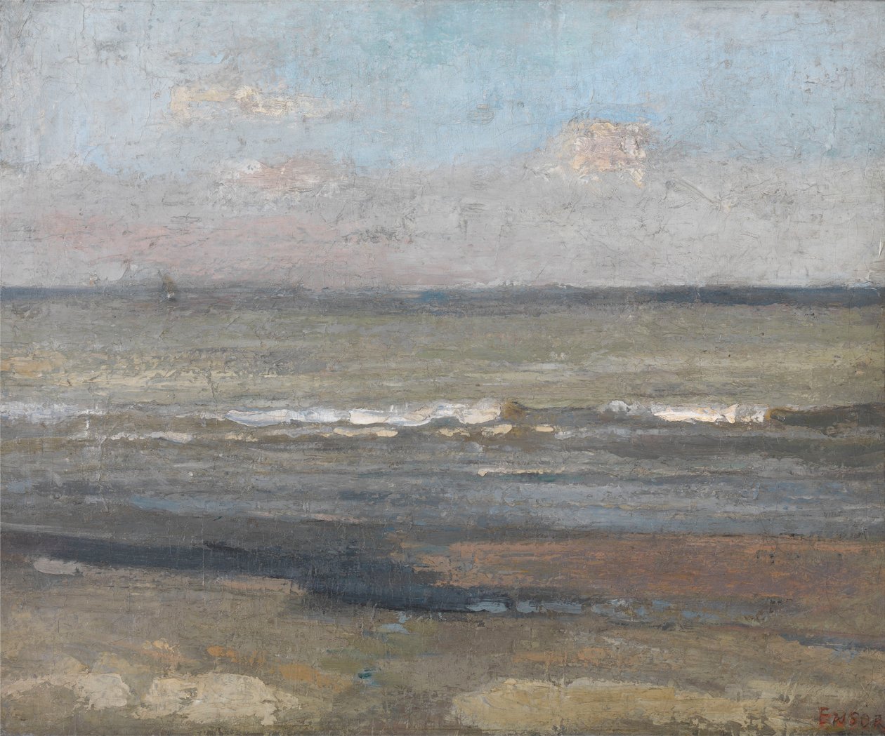 Grijs zeegezicht door James Ensor