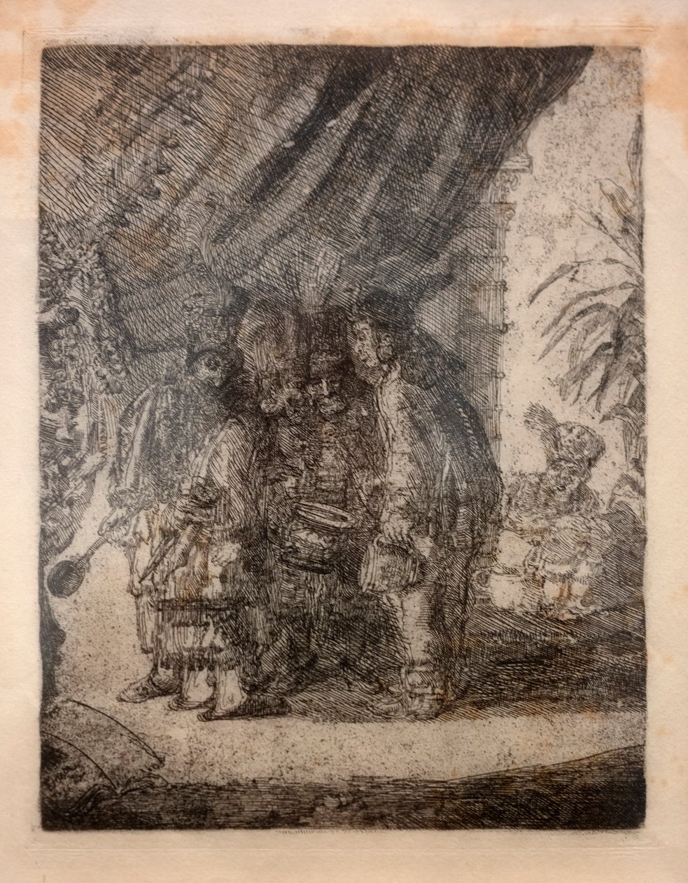 Iston, Pouffamatus, Cracozie en Transmouffe, beroemde Perzische artsen, onderzoeken de ontlasting van Darius na de Slag bij Arabela door James Ensor
