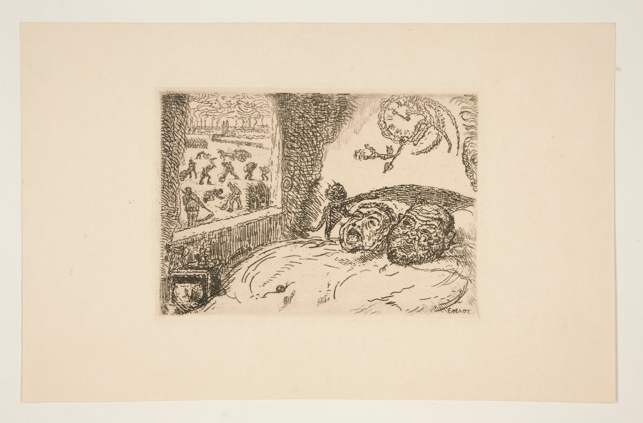 De luiheid, uit de portfolio De hoofdzonden door James Ensor