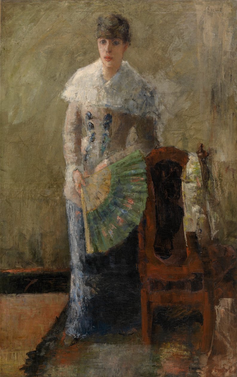 Dame met waaier door James Ensor