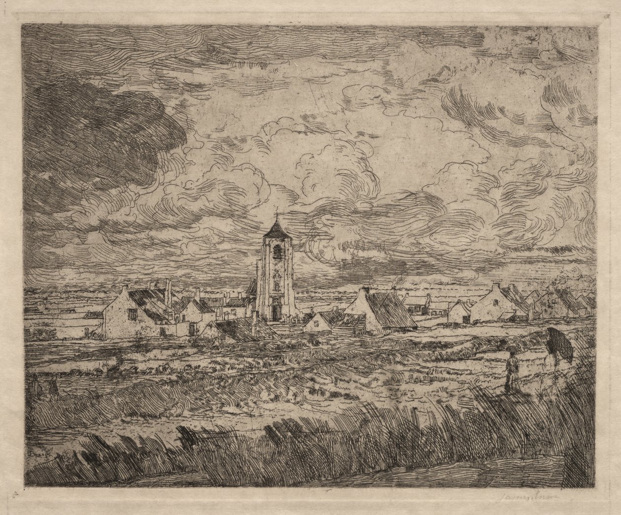 Groot gezicht op Mariakerke door James Ensor