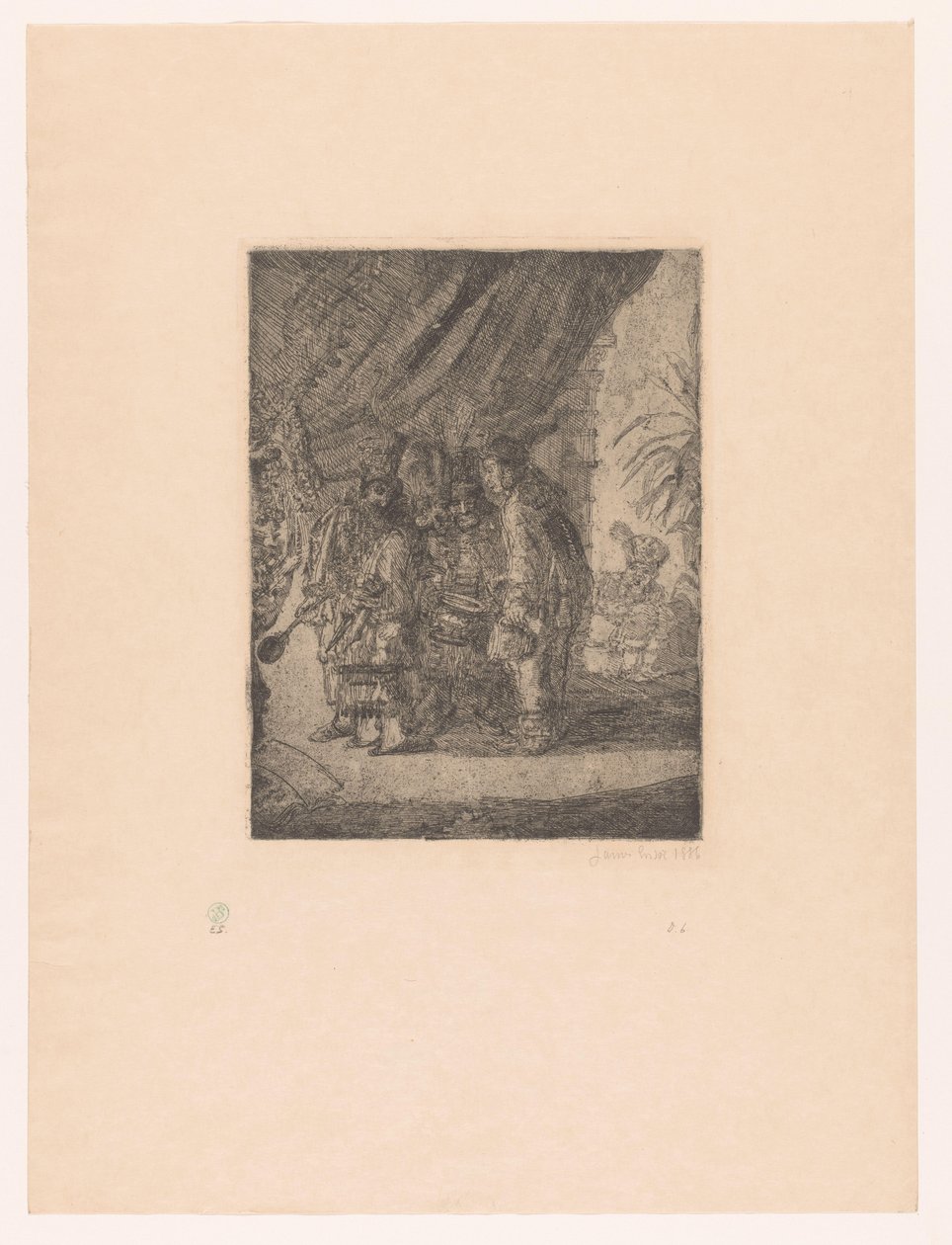 Perzische geneesheren onderzoeken de stoelgang van koning Darius door James Ensor