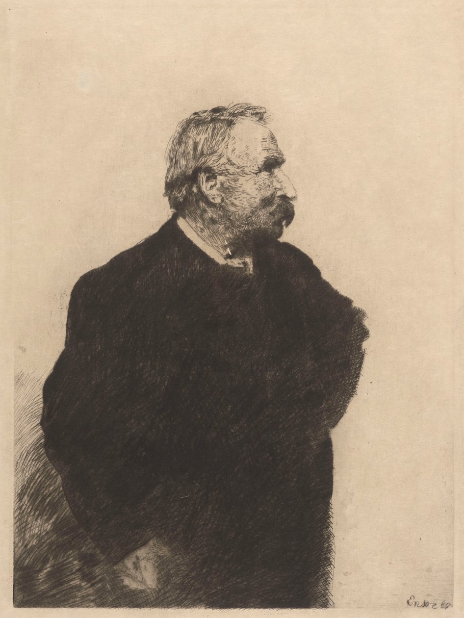 Portret van Ernest Rousseau door James Ensor