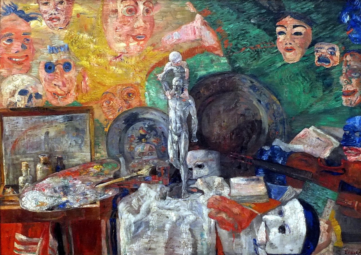 Stilleven in het atelier door James Ensor