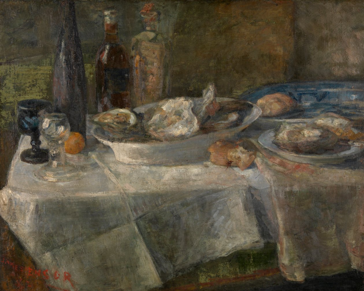 Stilleven met oesters door James Ensor