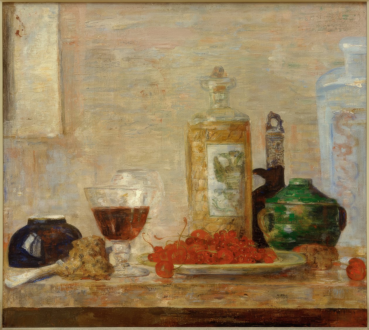 Stilleven met kersen door James Sidney Ensor