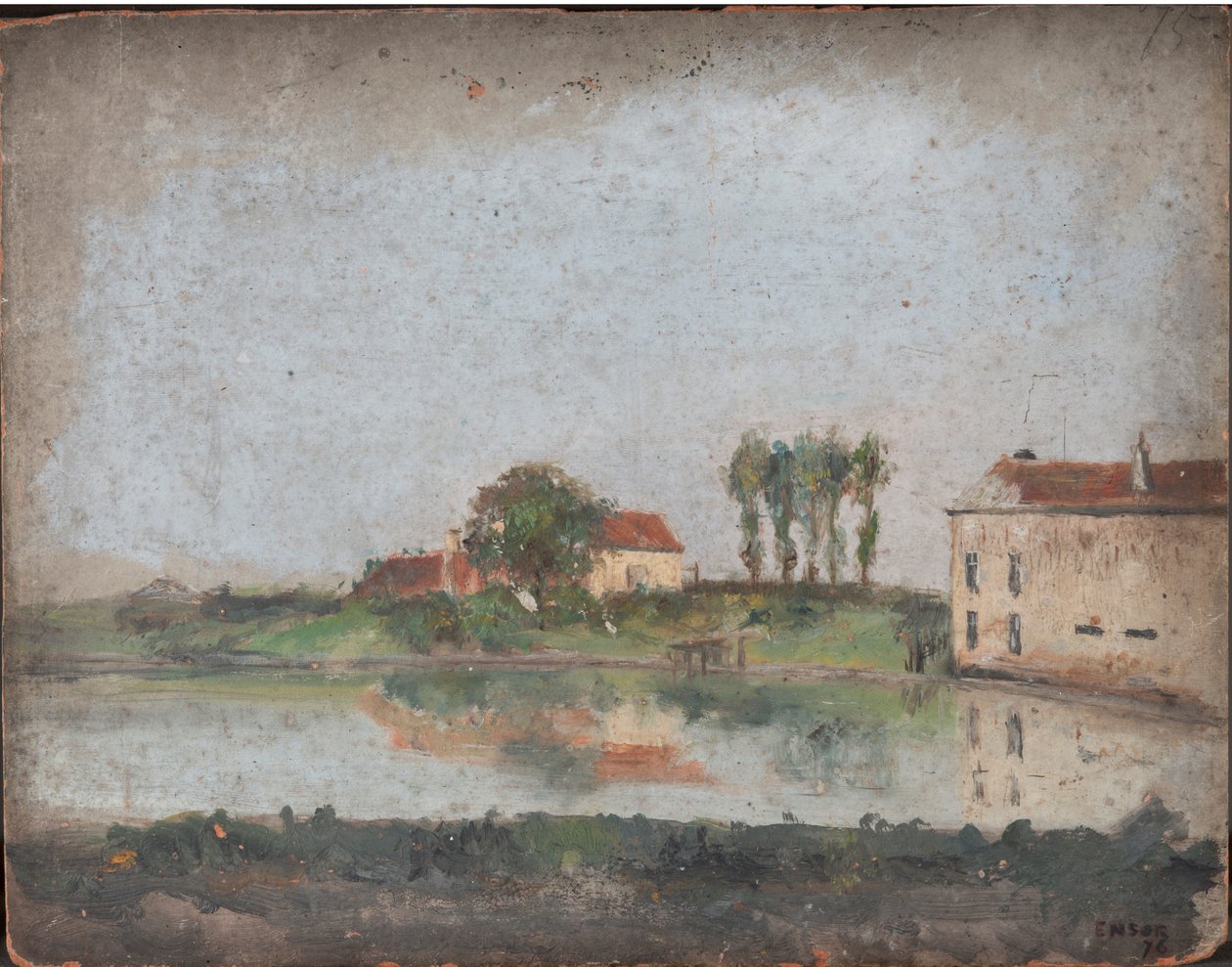 De tuin van café Tivoli in Oostende door James Ensor