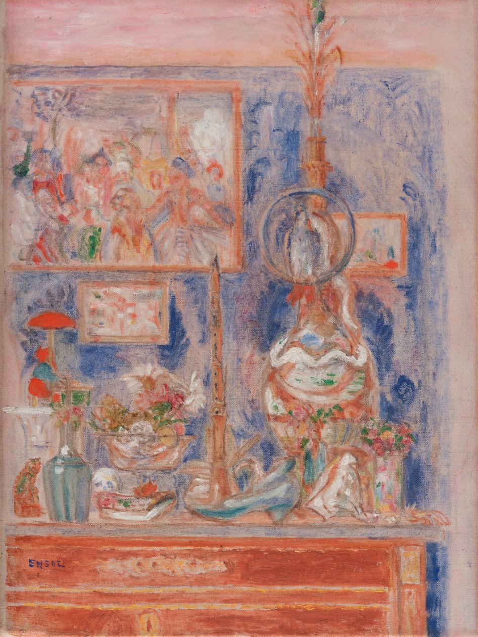 Een fijn hoekje bij mij thuis door James Ensor