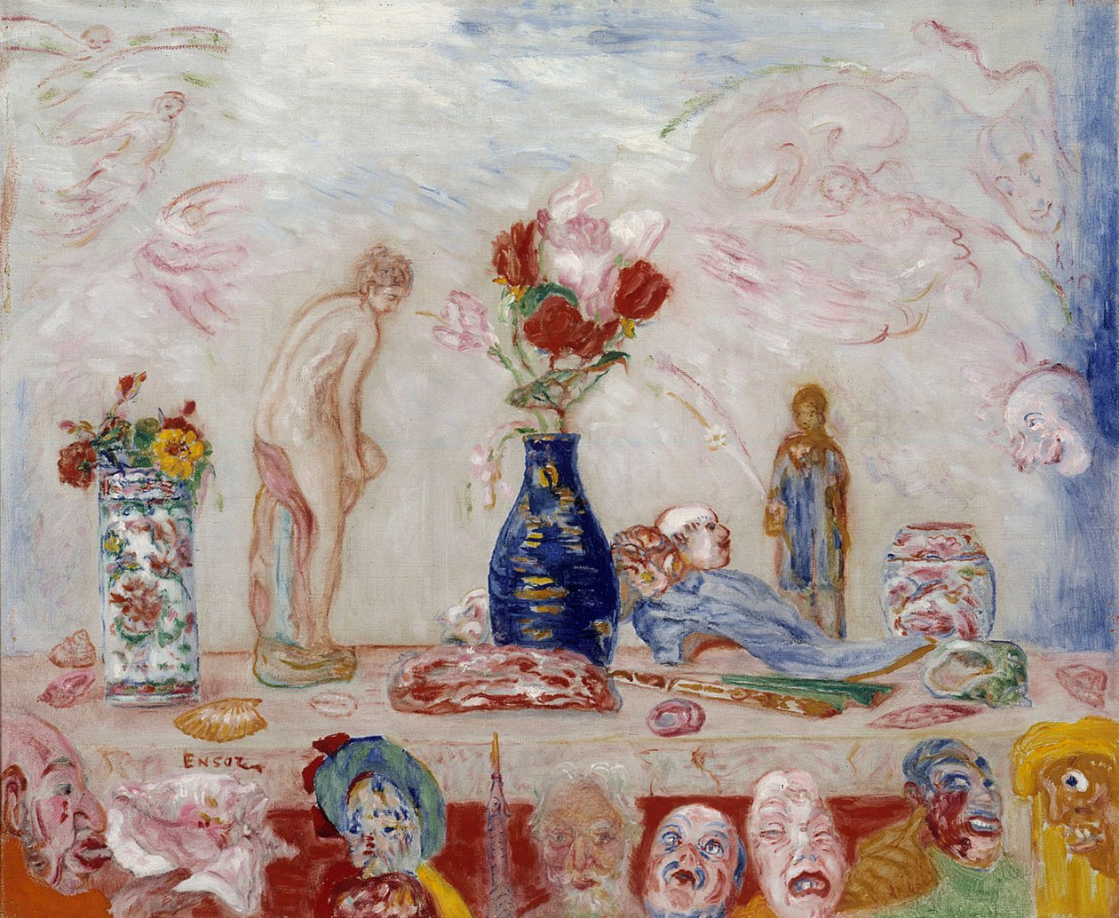In de schaduw van maskers door James Ensor