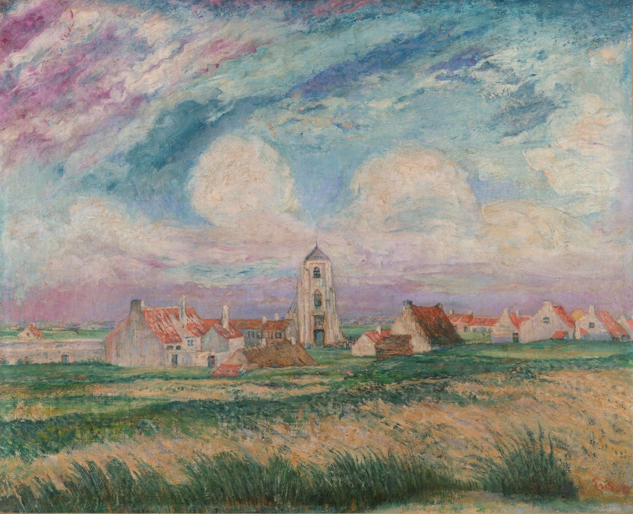 Gezicht op Mariakerke door James Ensor