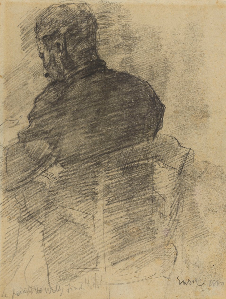 Willy Finch van achteren gezien door James Ensor
