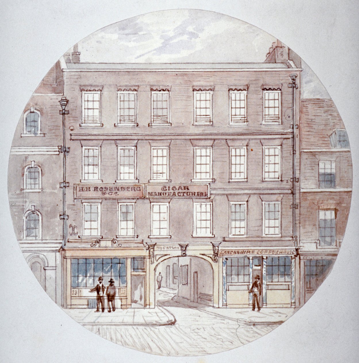 22 en 23 Farringdon Street, City of London, ca. 1855 door James Findlay