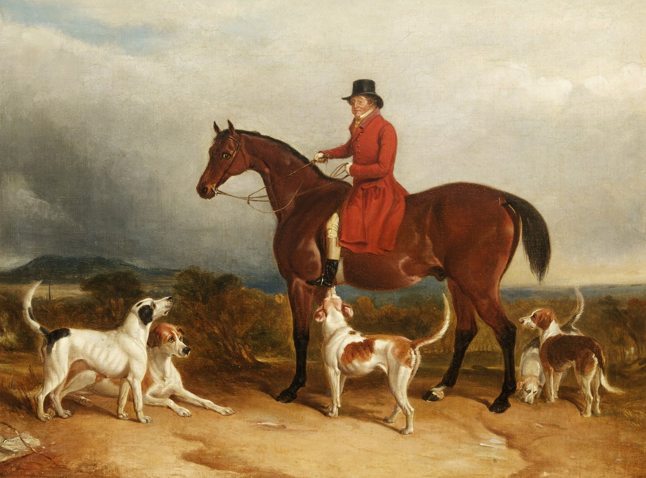William Phillips van Risca Manor, Monmouthshire met honden door James Flewitt Mullock
