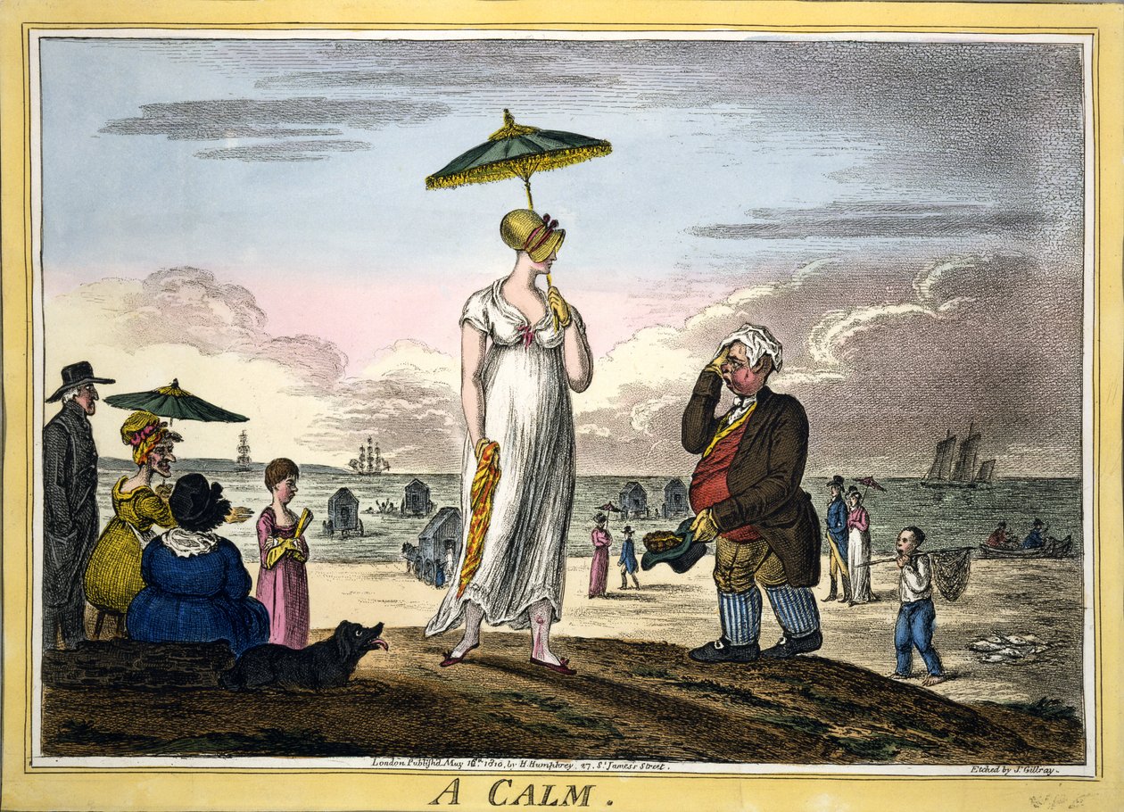 Een Kalmte, pub. H Humphrey, Londen, 1810 door James Gillray