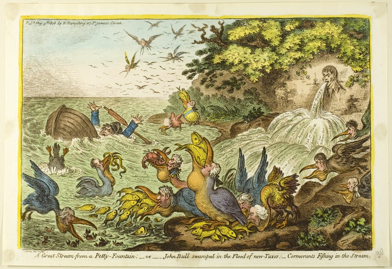 Een Grote Stroom uit een Mooie Fontein door James Gillray